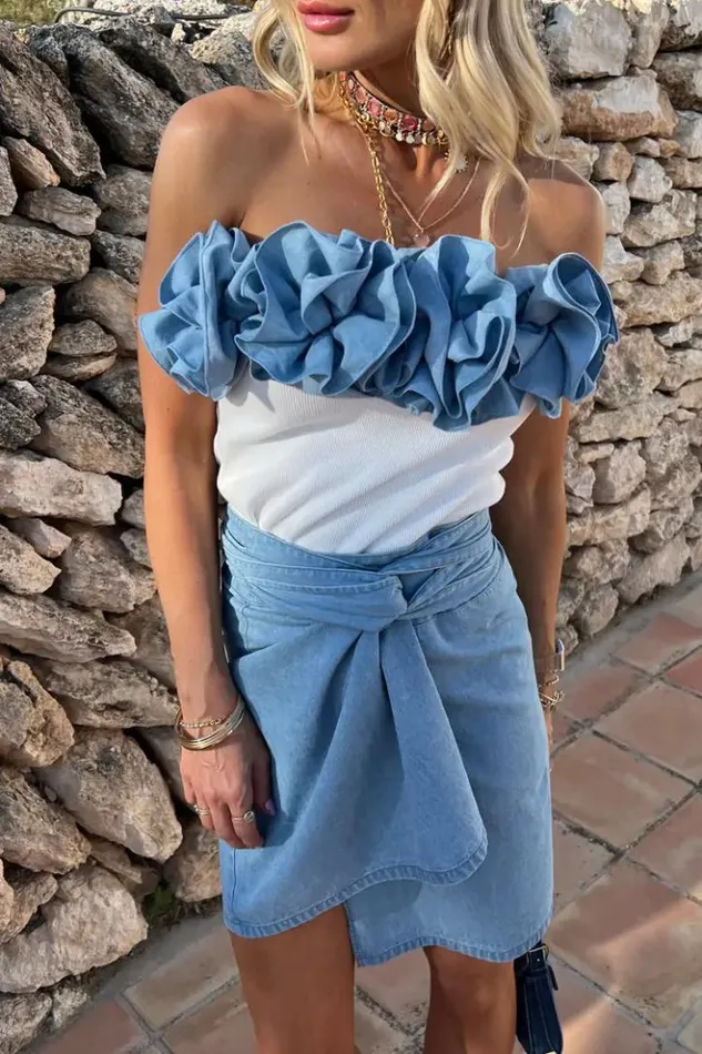 Never Fully Dressed Denim Mini Jaspre Skirt Women Skirts