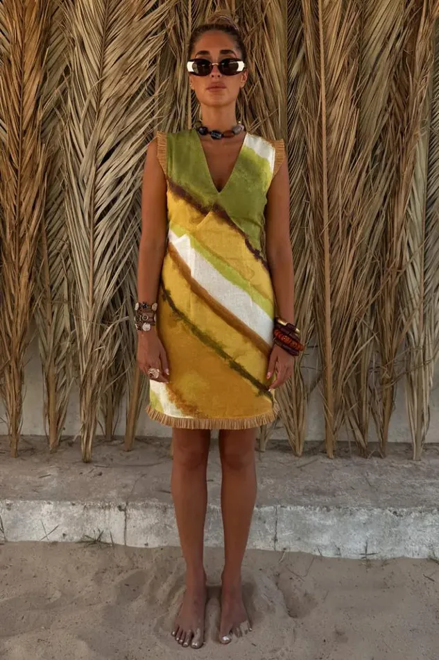 Never Fully Dressed Green Ombre Deia Dress Women Newness