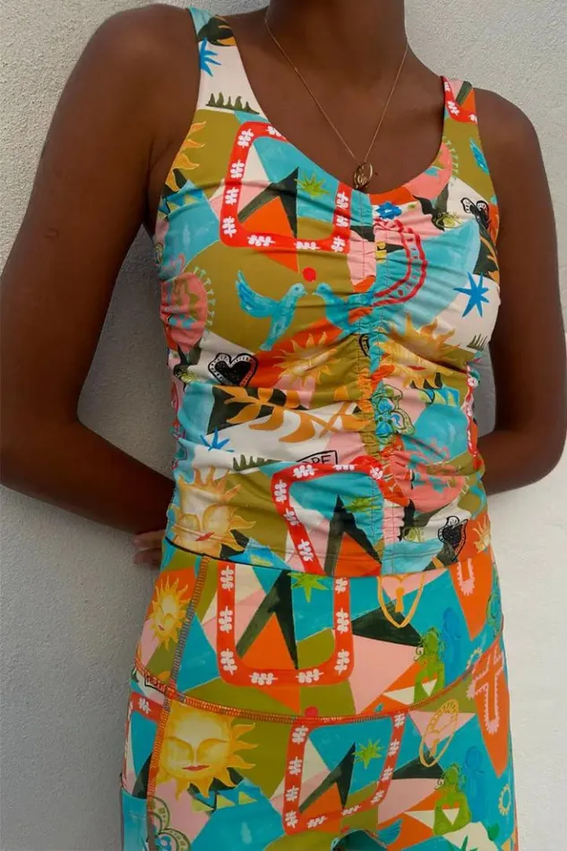 Never Fully Dressed Hope Bright Ruched Sports Top Women Activewear