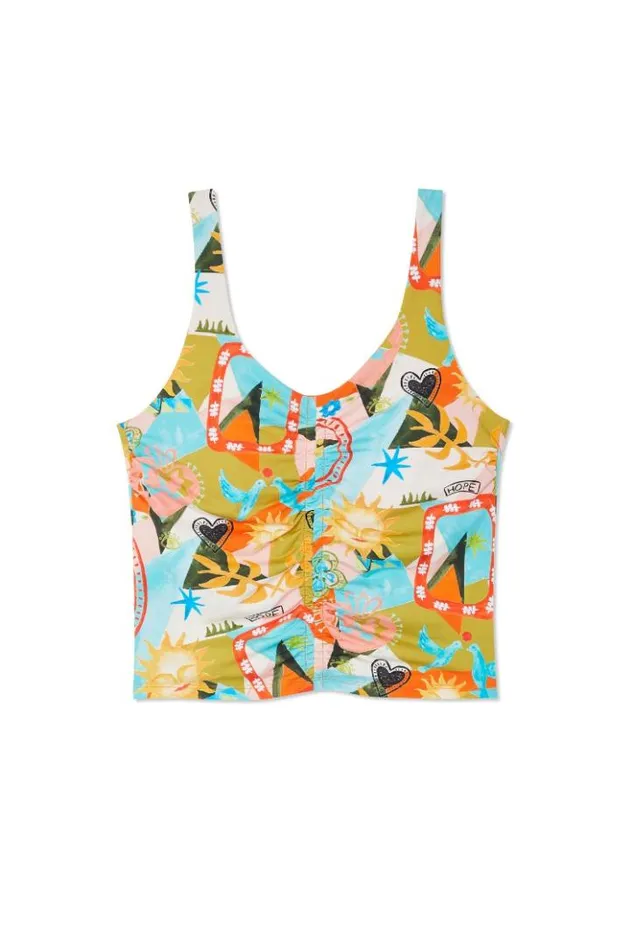 Never Fully Dressed Hope Bright Ruched Sports Top Women Activewear