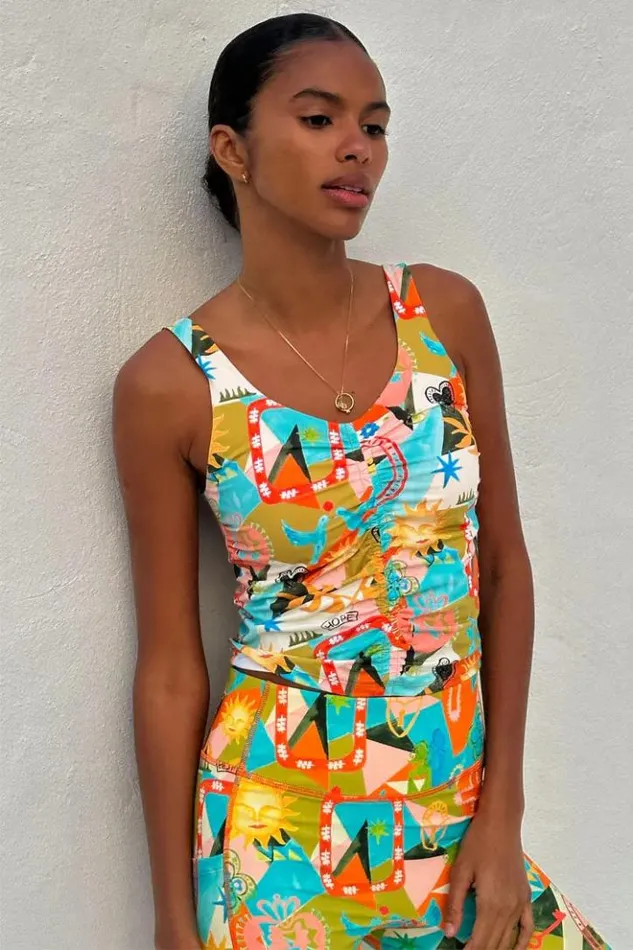 Never Fully Dressed Hope Bright Ruched Sports Top Women Activewear
