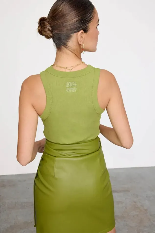 Never Fully Dressed Olive Rib Tank Top Women Tops and TShirts