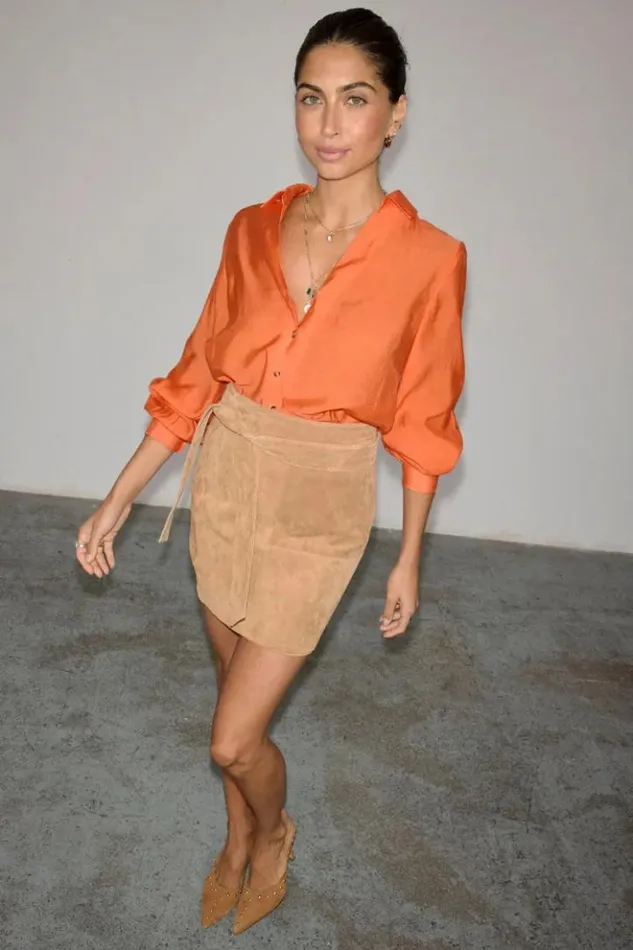 Never Fully Dressed Orange Miley Shirt Women Swim