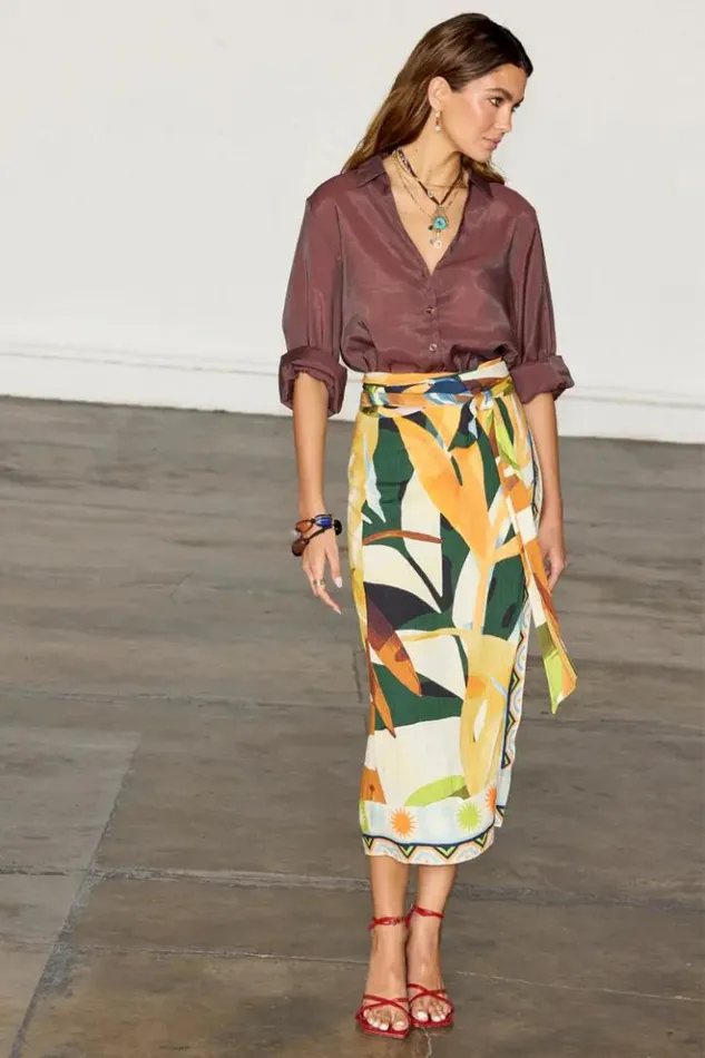 Never Fully Dressed Palm Leaf Jaspre Skirt Women Skirts