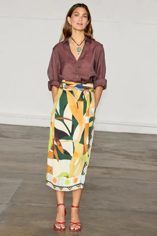 Never Fully Dressed Palm Leaf Jaspre Skirt Women Skirts