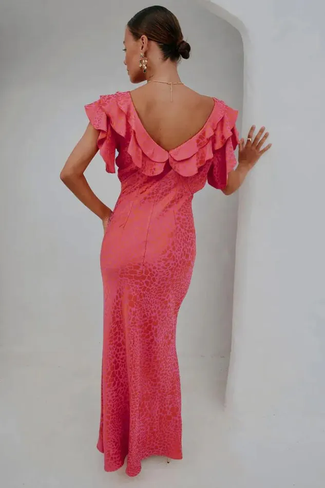 Never Fully Dressed Pink Animal Jacquard Tilda Dress Women Newness