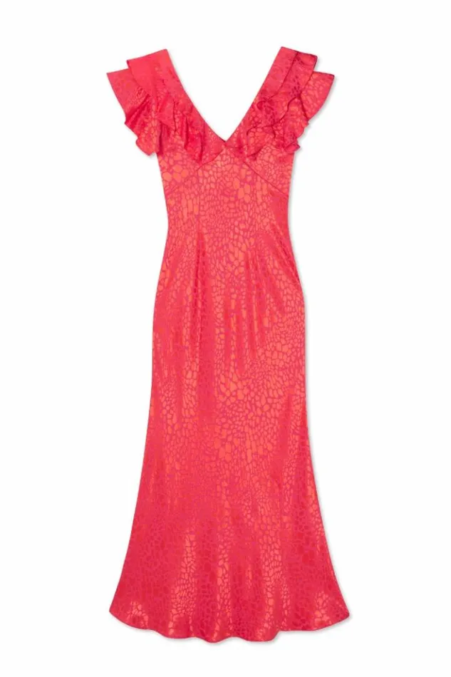 Never Fully Dressed Pink Animal Jacquard Tilda Dress Women Newness