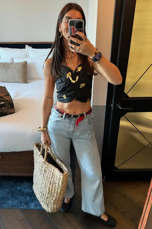Never Fully Dressed Scallop Detail Straight Leg Jeans Women Trousers and Shorts