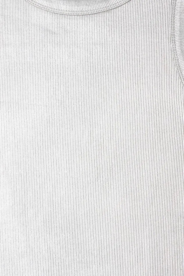 Never Fully Dressed Silver Ribbed Tank Top Women Tops and TShirts