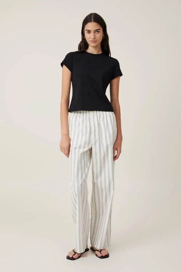 Noah Pant Tre Stripe White Women Cotton On Pants