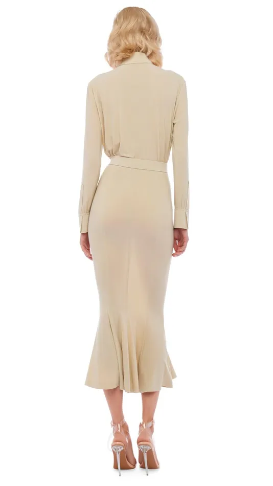 Norma Kamali Bottoms FISHTAIL SKIRT TO MIDCALF Mist 8211 Clothing