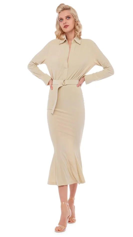 Norma Kamali Bottoms FISHTAIL SKIRT TO MIDCALF Mist 8211 Clothing