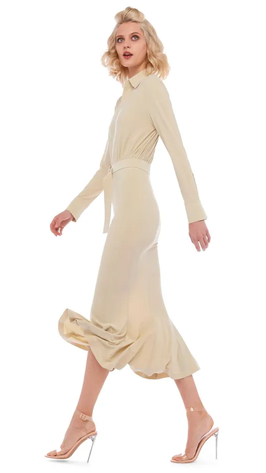 Norma Kamali Bottoms FISHTAIL SKIRT TO MIDCALF Mist 8211 Clothing