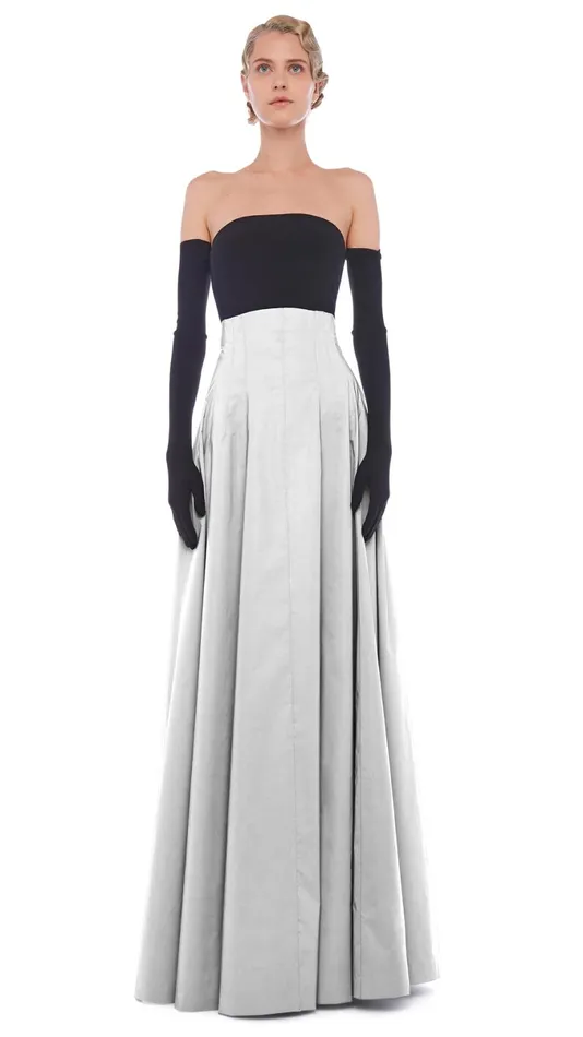 Norma Kamali Bottoms LONG GRACE SKIRT Grey 8211 Clothing