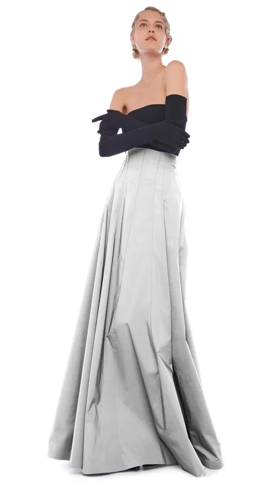 Norma Kamali Bottoms LONG GRACE SKIRT Grey 8211 Clothing