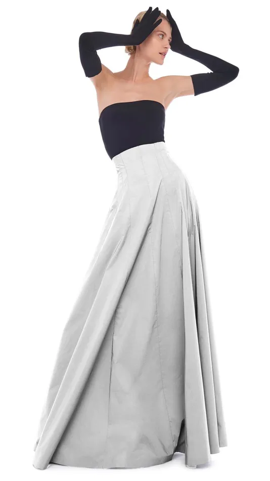 Norma Kamali Bottoms LONG GRACE SKIRT Grey 8211 Clothing