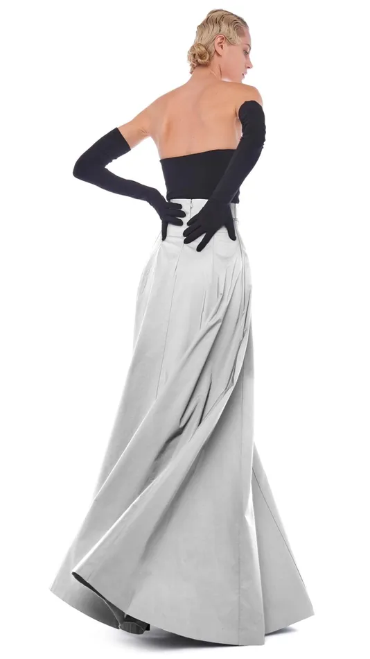 Norma Kamali Bottoms LONG GRACE SKIRT Grey 8211 Clothing