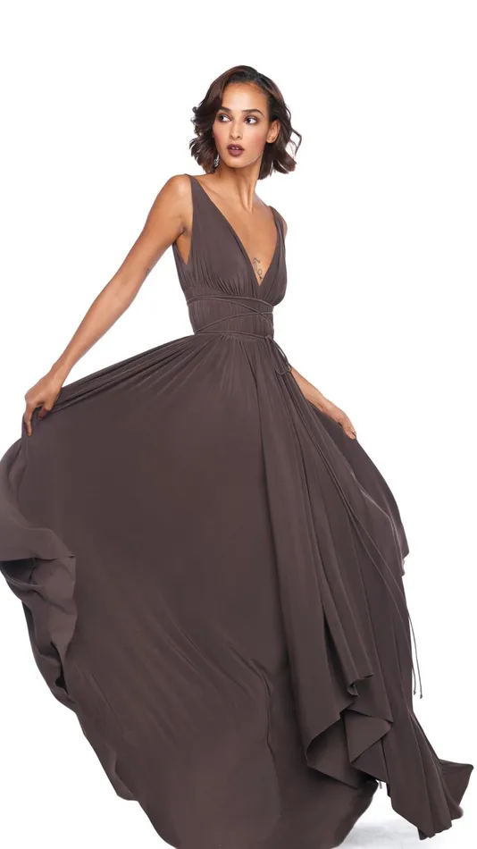 Norma Kamali Dresses GODDESS GOWN Chocolate 8211 Clothing