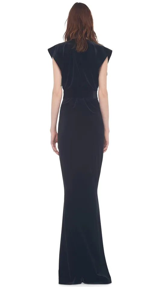 Norma Kamali Dresses V NECK RECTANGLE GOWN Black 8211 Clothing