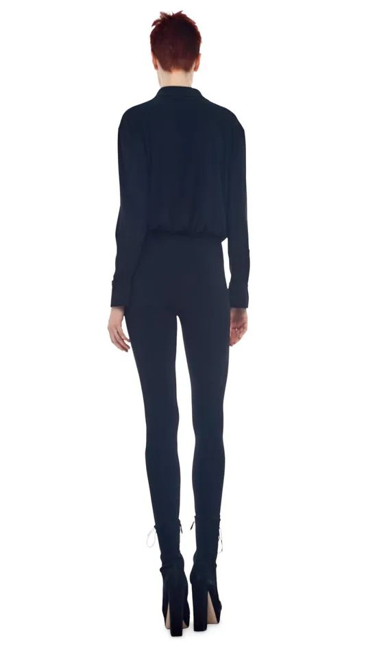 Norma Kamali Jumpsuits NK SHIRT WITH LEGGING Black 8211 Clothing