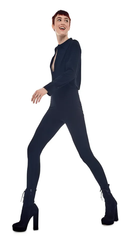 Norma Kamali Jumpsuits NK SHIRT WITH LEGGING Black 8211 Clothing