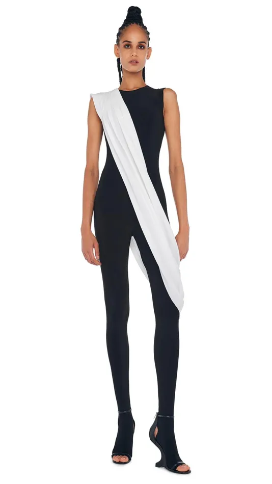 Norma Kamali Jumpsuits SLEEVELESS CATSUIT W FOOTIE Black 8211 Clothing