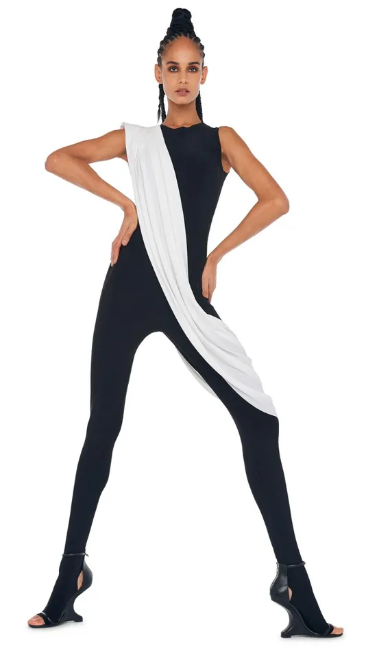 Norma Kamali Jumpsuits SLEEVELESS CATSUIT W FOOTIE Black 8211 Clothing