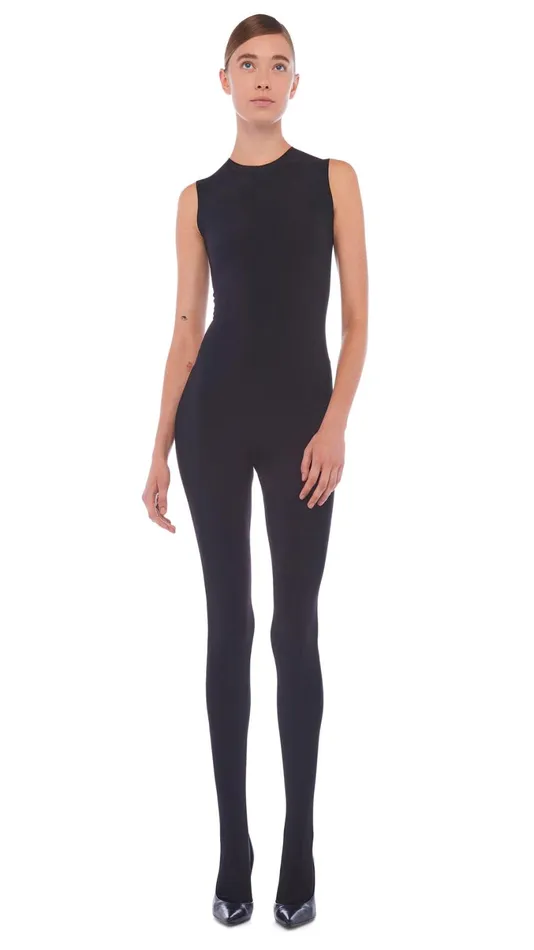 Norma Kamali Jumpsuits SLEEVELESS CATSUIT W FOOTIE Black 8211 Clothing