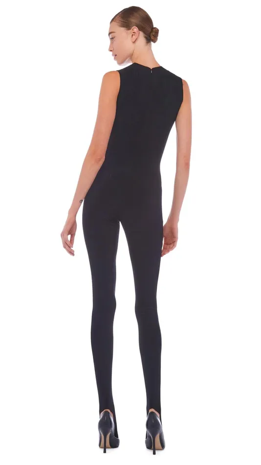 Norma Kamali Jumpsuits SLEEVELESS CATSUIT W FOOTIE Black 8211 Clothing