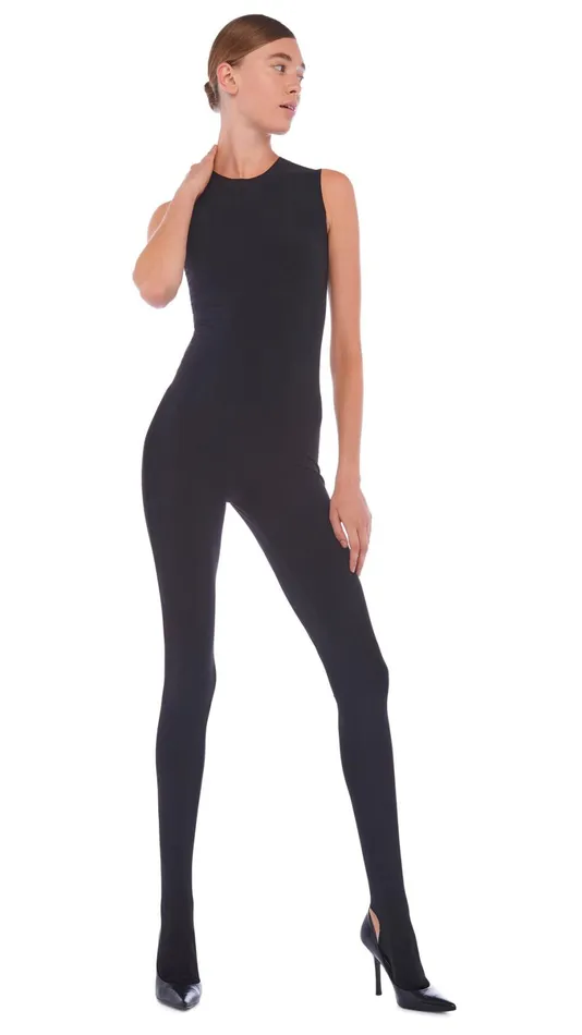 Norma Kamali Jumpsuits SLEEVELESS CATSUIT W FOOTIE Black 8211 Clothing