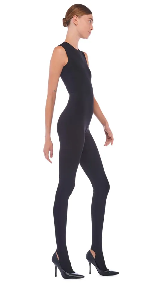 Norma Kamali Jumpsuits SLEEVELESS CATSUIT W FOOTIE Black 8211 Clothing