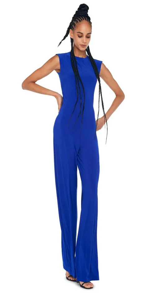 Norma Kamali Jumpsuits SLEEVELESS JUMPSUIT Electric Blue 8211 Clothing