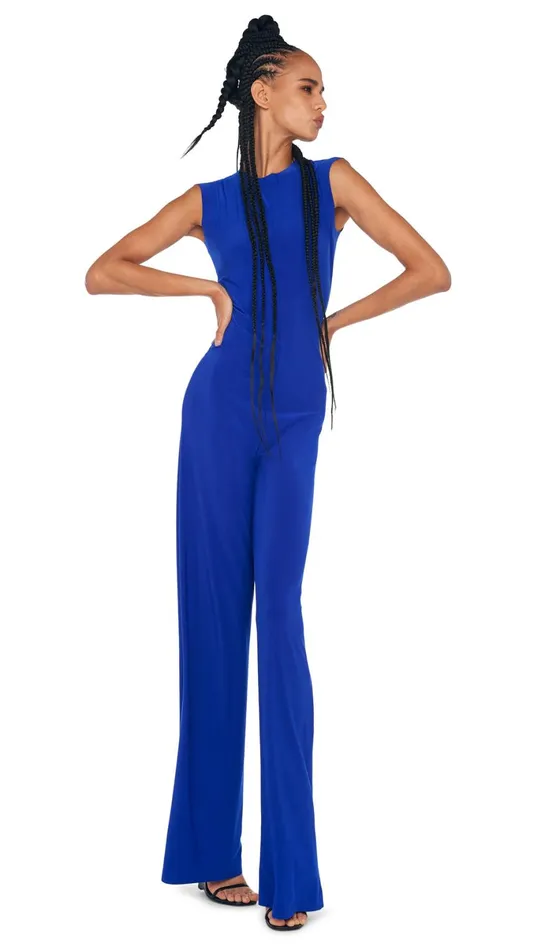 Norma Kamali Jumpsuits SLEEVELESS JUMPSUIT Electric Blue 8211 Clothing