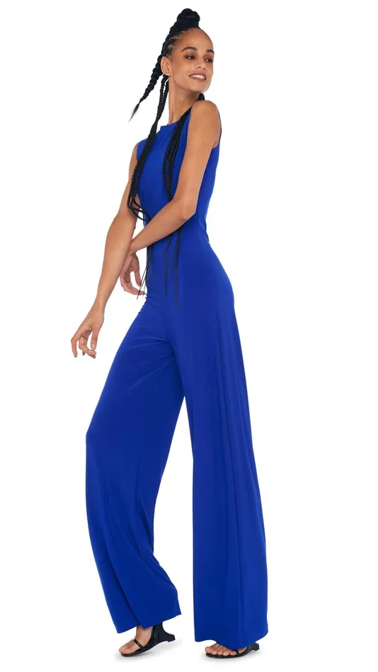 Norma Kamali Jumpsuits SLEEVELESS JUMPSUIT Electric Blue 8211 Clothing