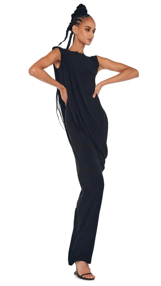 Norma Kamali Jumpsuits SLEEVELESS JUMPSUIT MEDIUM DRAPE Blackblack 8211 Clothing Norma Kamali Jumpsuits SLEEVELESS JUMPSUIT MEDIUM DRAPE Blackblack 8211 Clothing