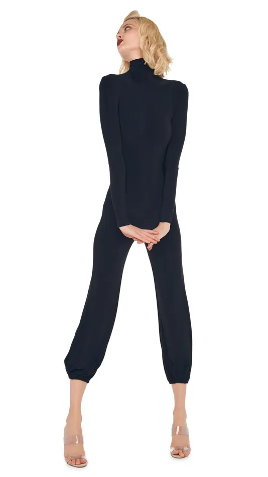 Norma Kamali Jumpsuits TURTLE JOG JUMPSUIT Black 8211 Clothing