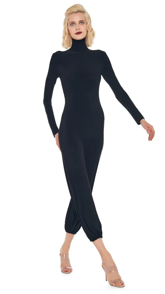 Norma Kamali Jumpsuits TURTLE JOG JUMPSUIT Black 8211 Clothing