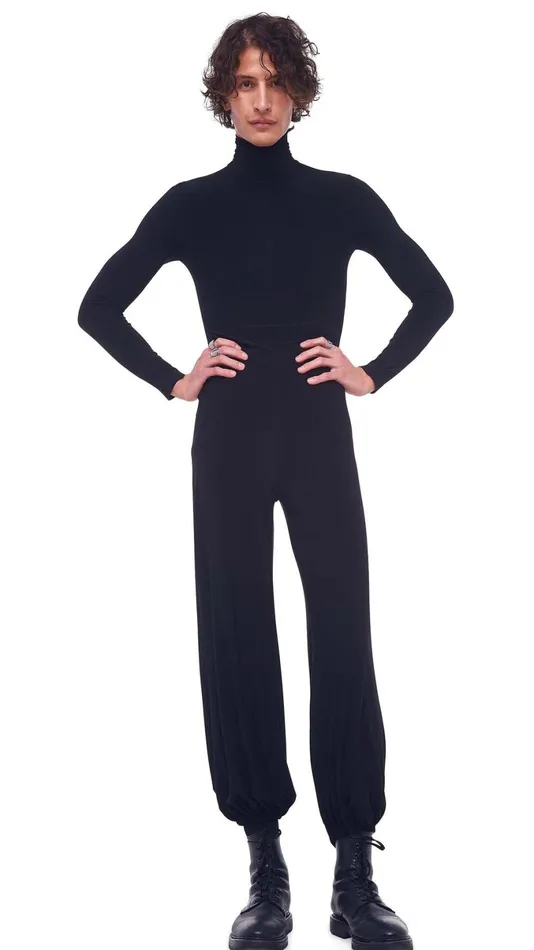 Norma Kamali Jumpsuits TURTLE JOG JUMPSUIT Black 8211 Clothing