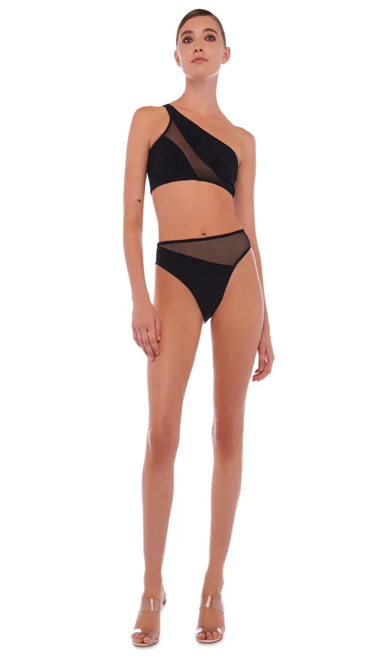 Norma Kamali Swimwear SNAKE MESH BRA Black 8211 Clothing