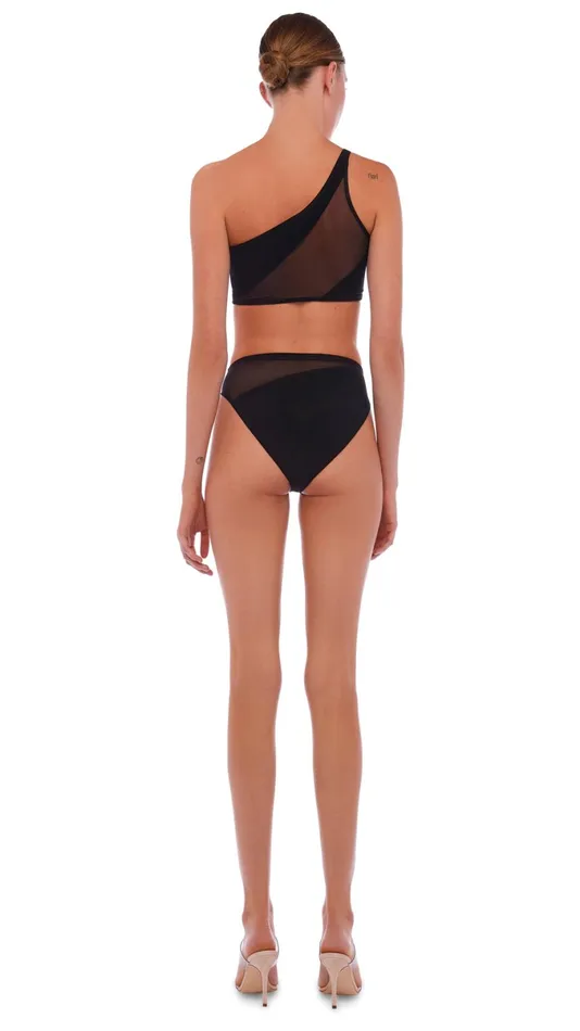 Norma Kamali Swimwear SNAKE MESH BRA Black 8211 Clothing