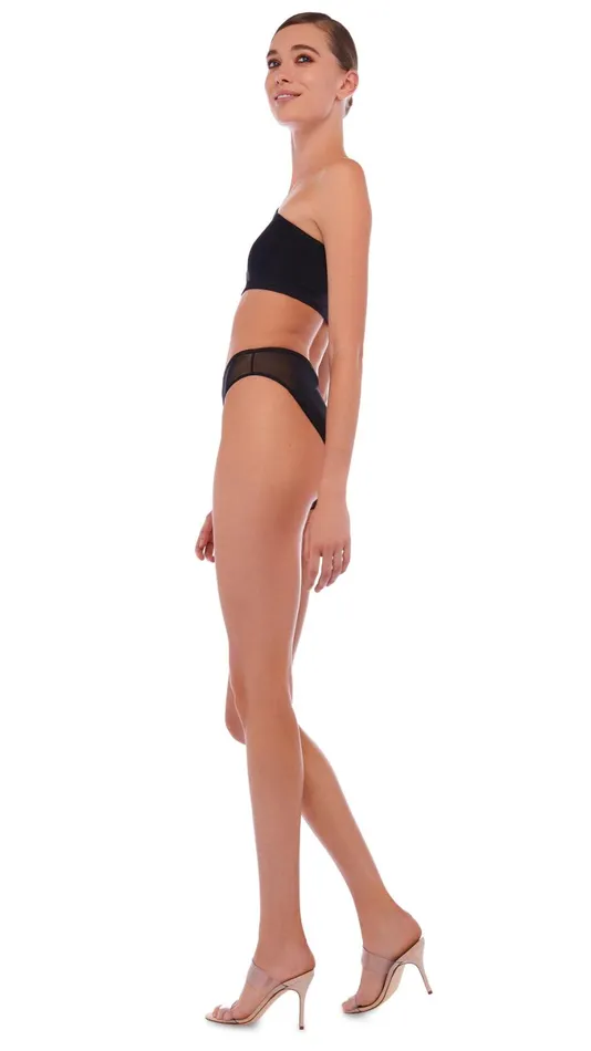 Norma Kamali Swimwear SNAKE MESH BRA Black 8211 Clothing