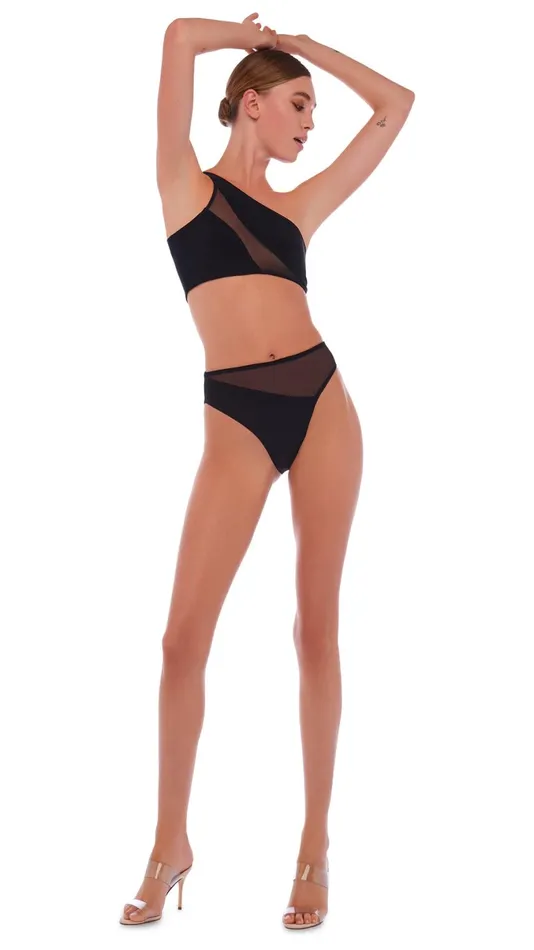 Norma Kamali Swimwear SNAKE MESH BRA Black 8211 Clothing