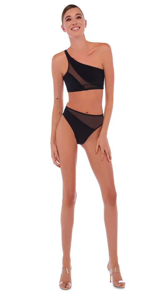 Norma Kamali Swimwear SNAKE MESH BRA Black 8211 Clothing