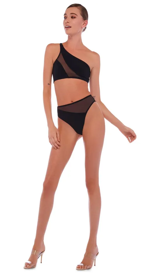 Norma Kamali Swimwear SNAKE MESH BRA Black 8211 Clothing