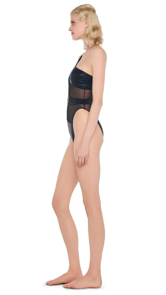 Norma Kamali Swimwear SNAKE MESH MIO Blackblack Mesh 8211 Clothing