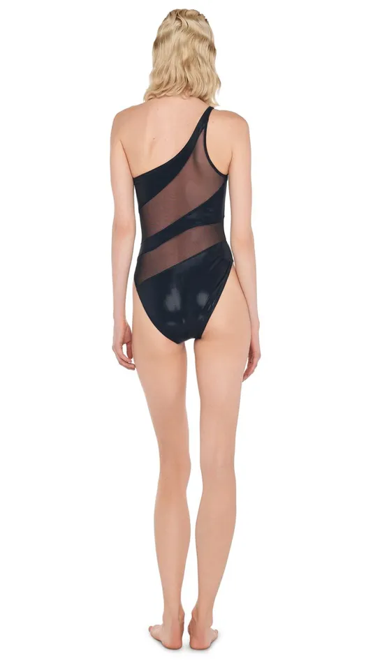 Norma Kamali Swimwear SNAKE MESH MIO Blackblack Mesh 8211 Clothing