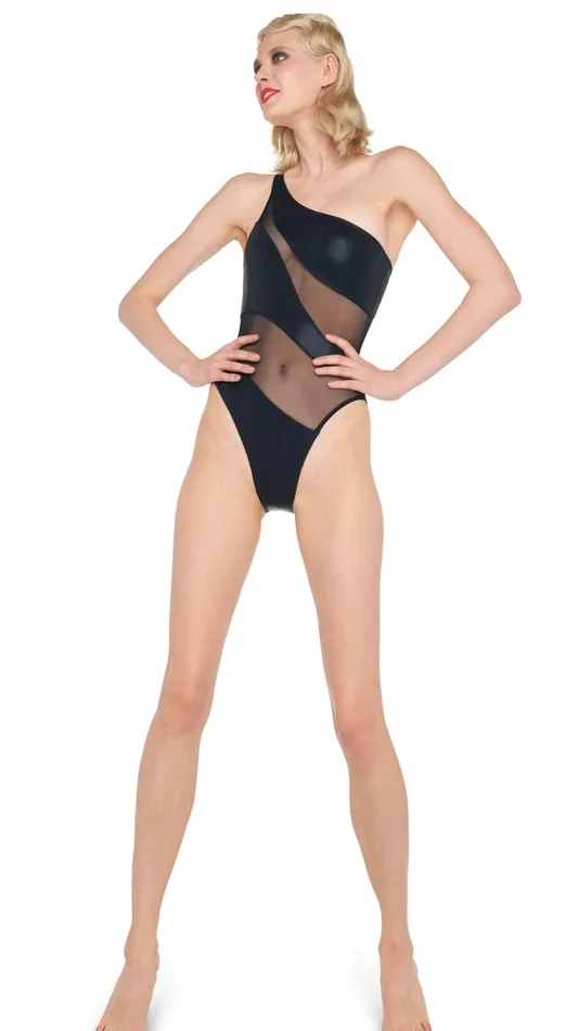 Norma Kamali Swimwear SNAKE MESH MIO Blackblack Mesh 8211 Clothing