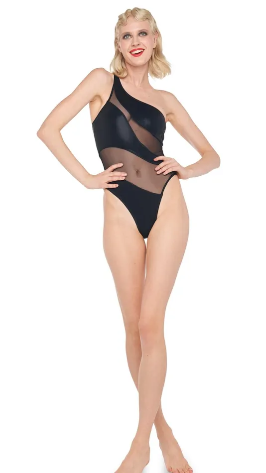 Norma Kamali Swimwear SNAKE MESH MIO Blackblack Mesh 8211 Clothing