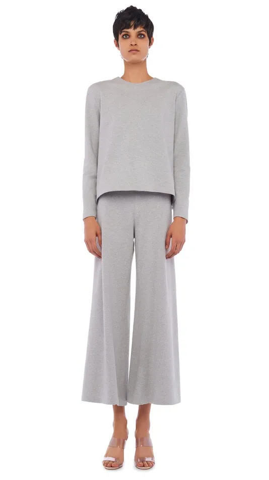 Norma Kamali Tops CROPPED BOYFRIEND CREW TOP Light Heather Grey 8211 Clothing Norma Kamali Tops CROPPED BOYFRIEND CREW TOP Light Heather Grey 8211 Clothing