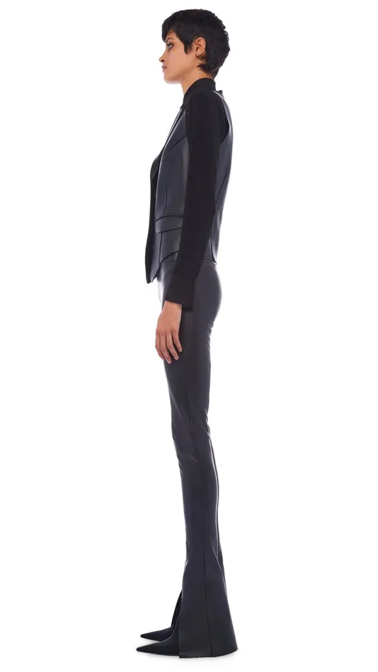 Norma Kamali Tops NK SHIRT W COLLAR STAND Black 8211 Clothing